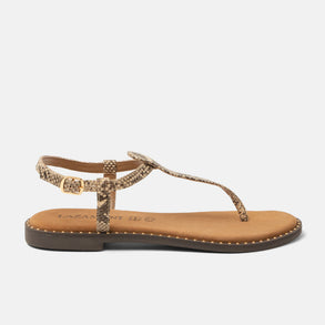 Ayla Women's Leather Sandals Beige