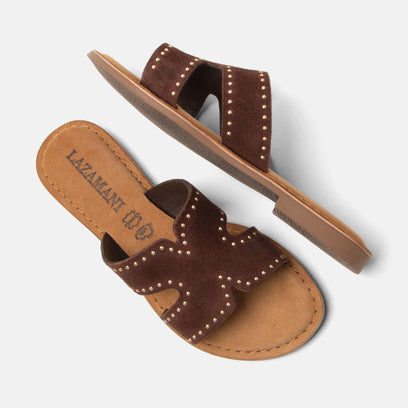 Lina Women's Suede Slippers Brown