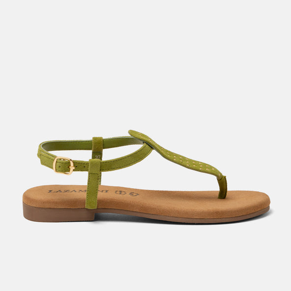 Minu Women's Suede Sandals Green