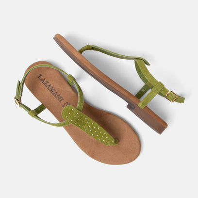 Minu Women's Suede Sandals Green