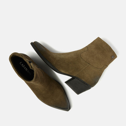 Alix Women's Suede Ankle Boots Khaki