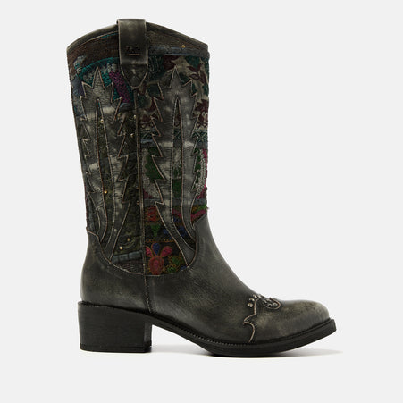 Paige Women's Leather Boots Silver