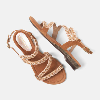 Camila Women's Sandals Suede Cognac