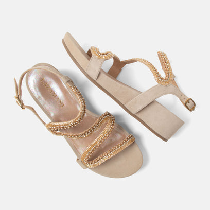 Aurelia Women's Sandals Suede Biscuit