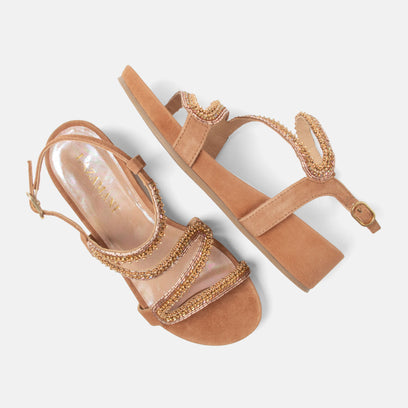 Aurelia Women's Sandals Suede Cognac