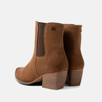 Annie Women's Suede Ankle Boots Chelsea Tan
