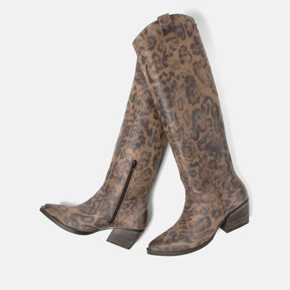 Adaline Women's Leather Boots Fango/Leo