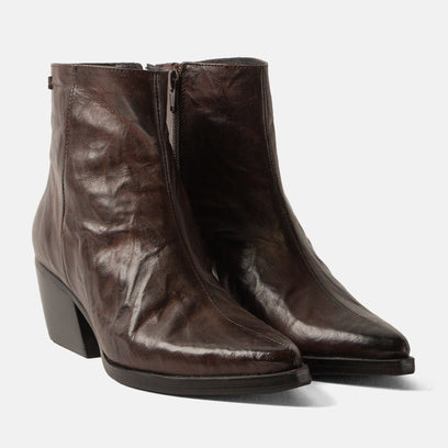 River Women's Leather Ankle Boots Brown