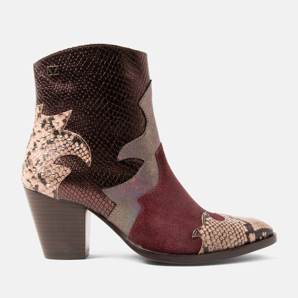 Stevie Women's Leather Ankle Boots Merlot
