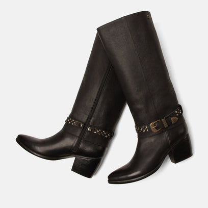 Jet Women's Leather Boots Black