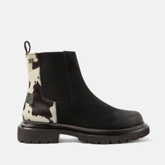 Haidy Women's Suede Boots Black/White