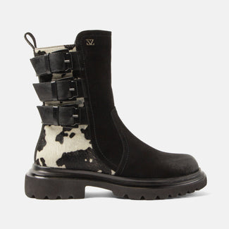 Maddy Women's Suede Boots Black/White