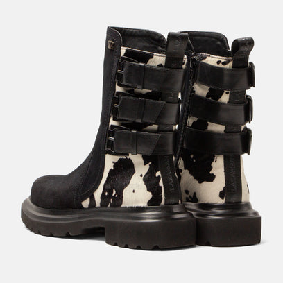 Maddy Women's Suede Boots Black/White