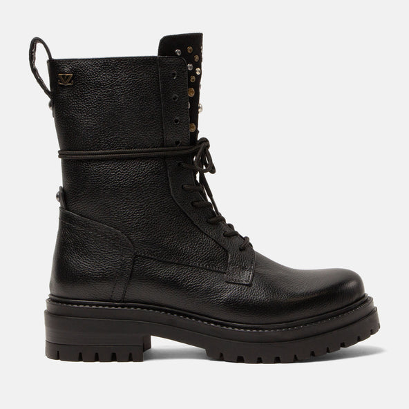 Jessie Women's Leather Lace-up Boots Black