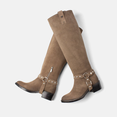 Fay Women's Suede Boots Taupe