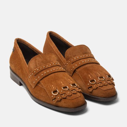Suus Women's Suede Loafers Cognac