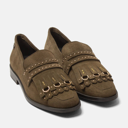 Suus Women's Suede Loafers Khaki