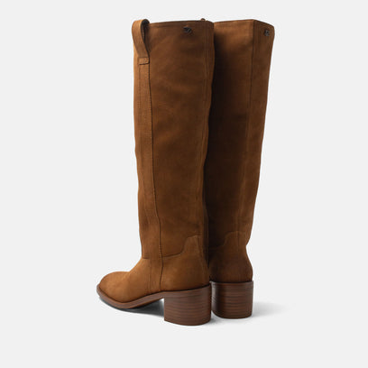 Elin Women's Suede Boots Cognac