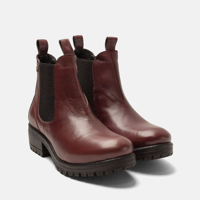 Lia Women's Leather Chelsea Boots Burgundy