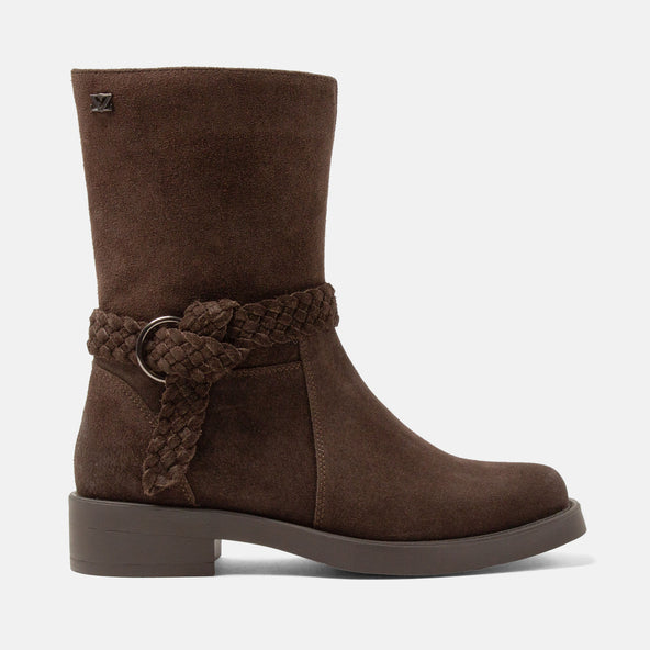 Noor Women's Suede Ankle Boots Brown