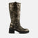 Salome Women's Leather Biker Boots Pewter