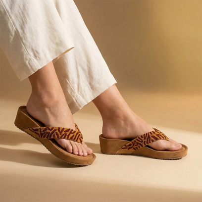 Liv Women's Leather Slippers Brown