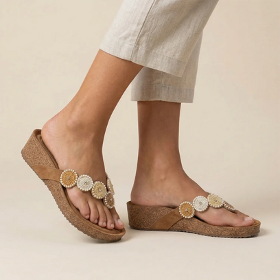 Mare Ciabatte Scamosciate Donna Beige